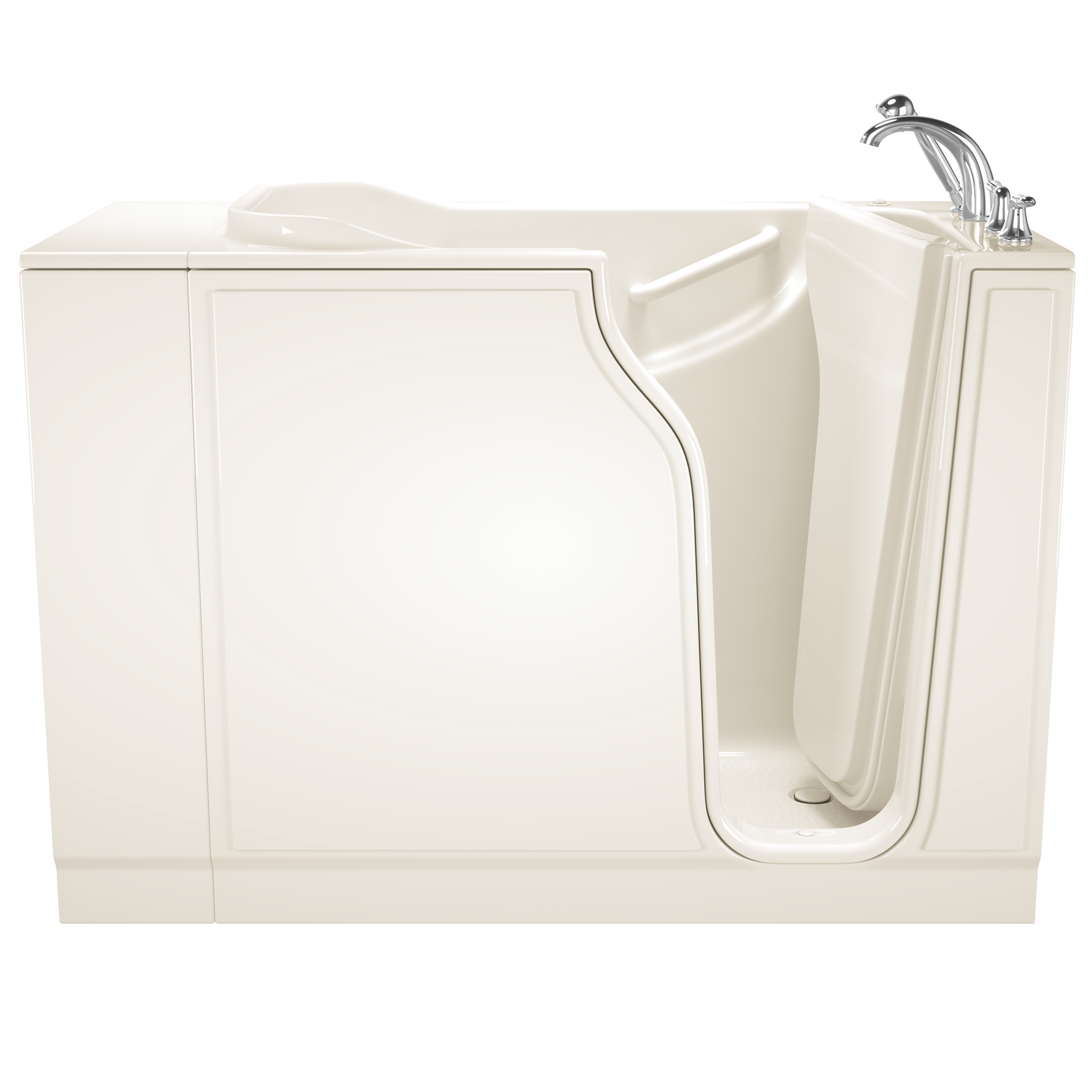 Gelcoat Entry Series 52 x 30 Inch Walk In Tub With Whirlpool System - Right Hand Drain With Faucet BISCUIT